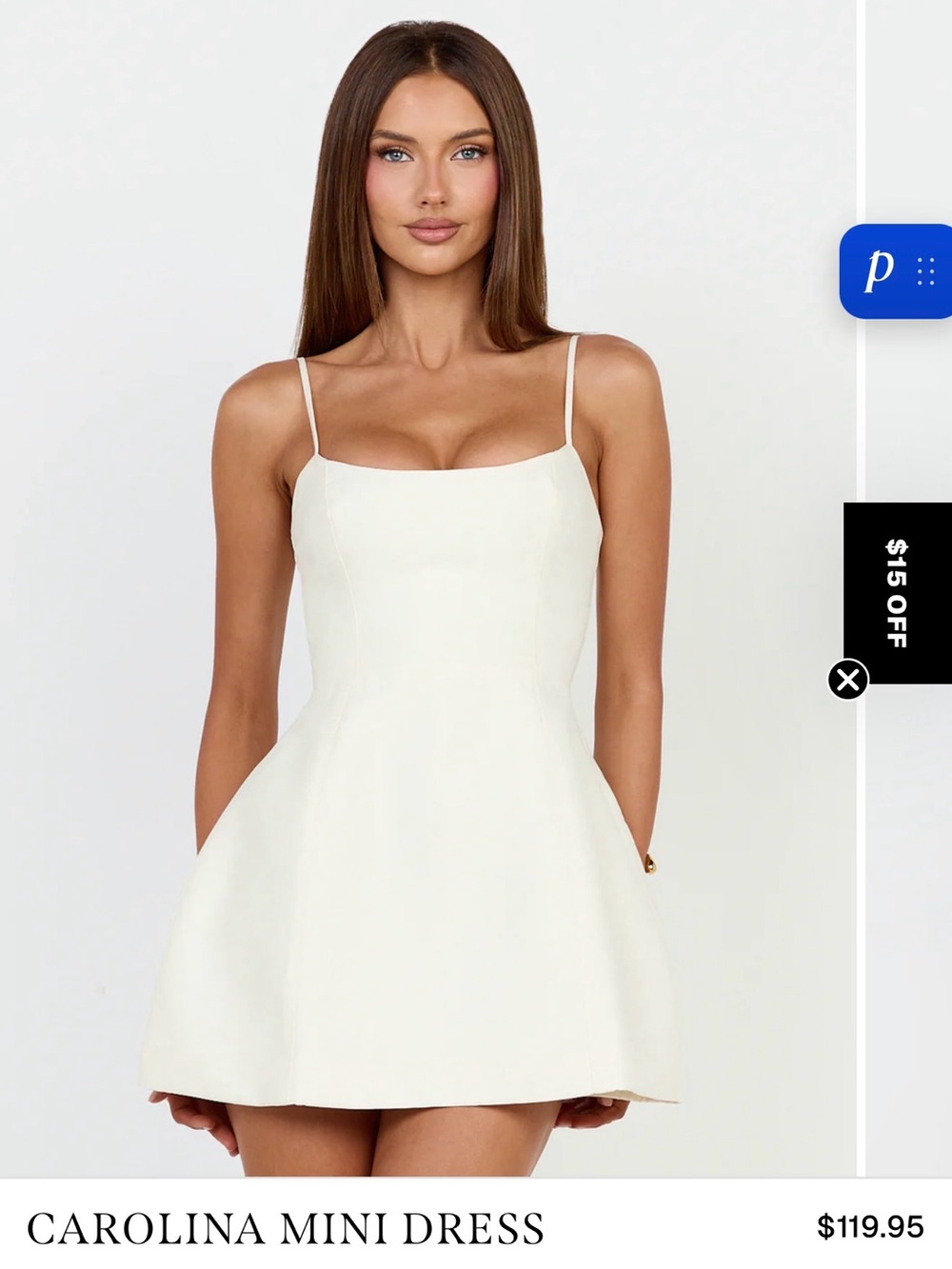 Showpo Ivory Spaghetti Strap Mini Dress